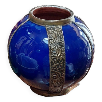 Glazed pottery vase