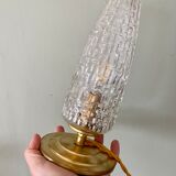 Vintage tulip table lamp in glass