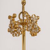 Gilt Brass and Crystal Glass Encrusted Chandeliers by Palwa, Germany, 1970s