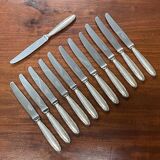 Set of 12 silver-plated cheese knives from Christofle, Rubans model