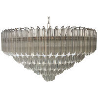 Contemporary clear quadriedro murano glass chandelier