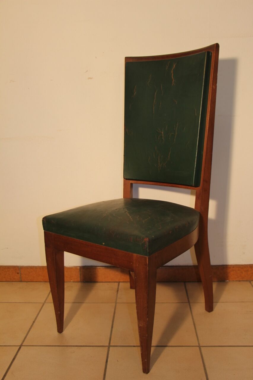 Set of 6 Art deco chairs in mahogany