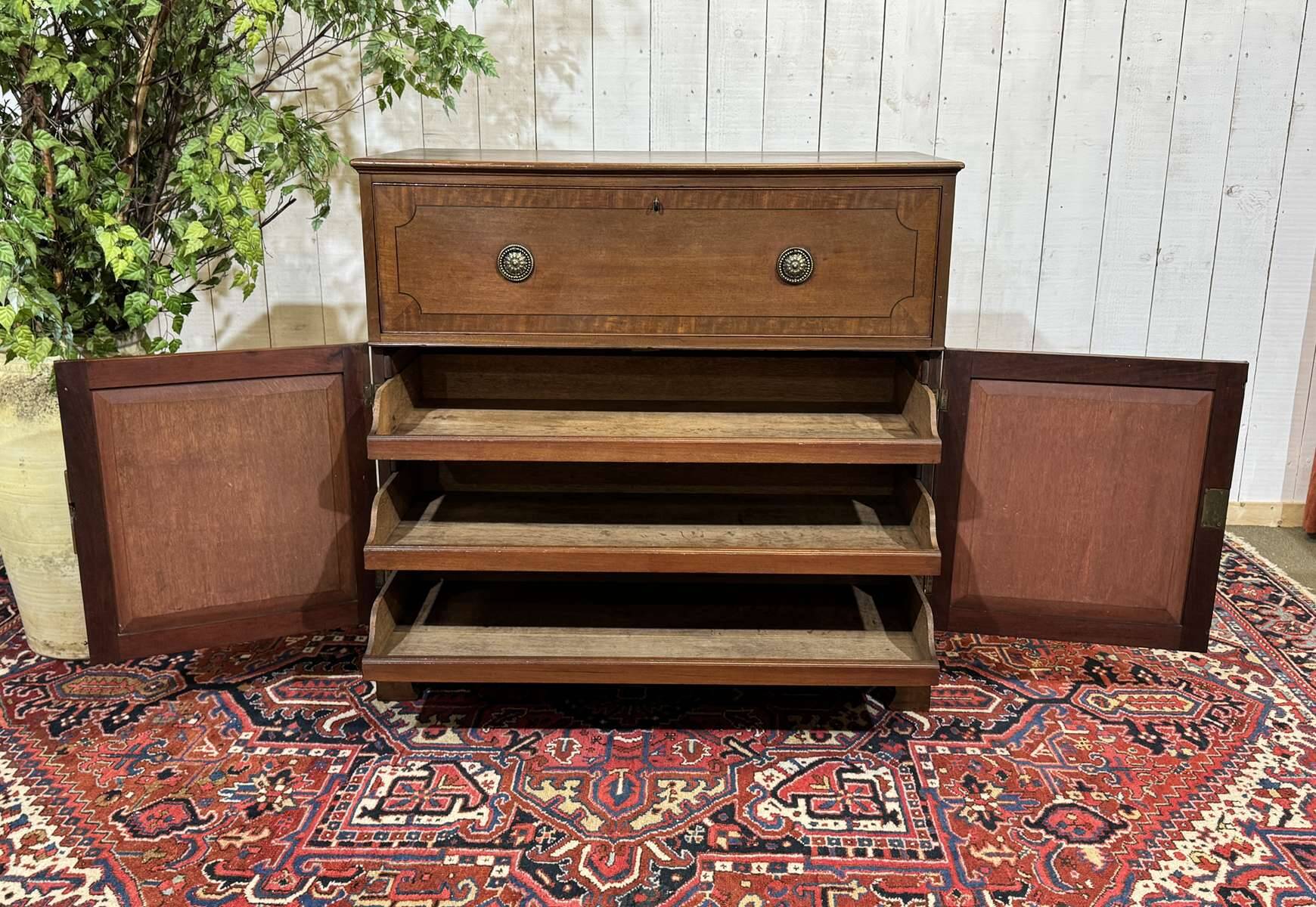 Commode secrétaire anglaise 19ème en acajou
