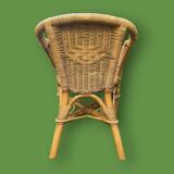 Petit fauteuil pour enfant en rotin & bambou – tressage artisanal – vintage