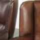 Set of 2 subtle sheepskin wingback armchairs in English style