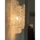 Pair of Contemporary Hammered Strips ”Listelli” Murano Glass Chromed Wall Sconces by Simoeng