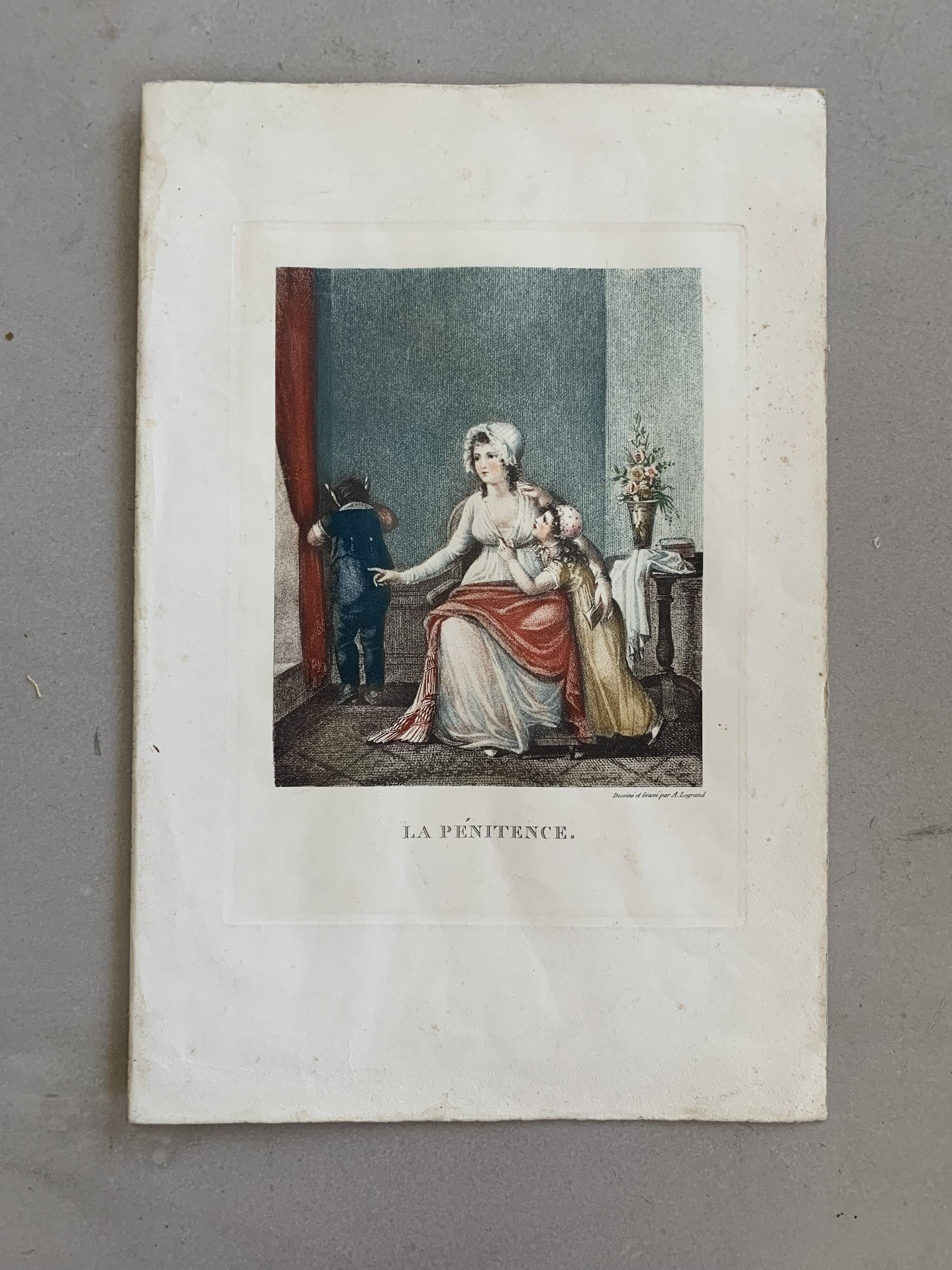 Gravure couleur / A. Legrand / La Pénitence