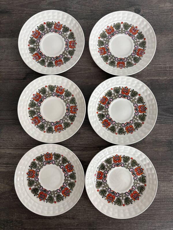 Service 6 tasses vintage Pontesa design pop 70s