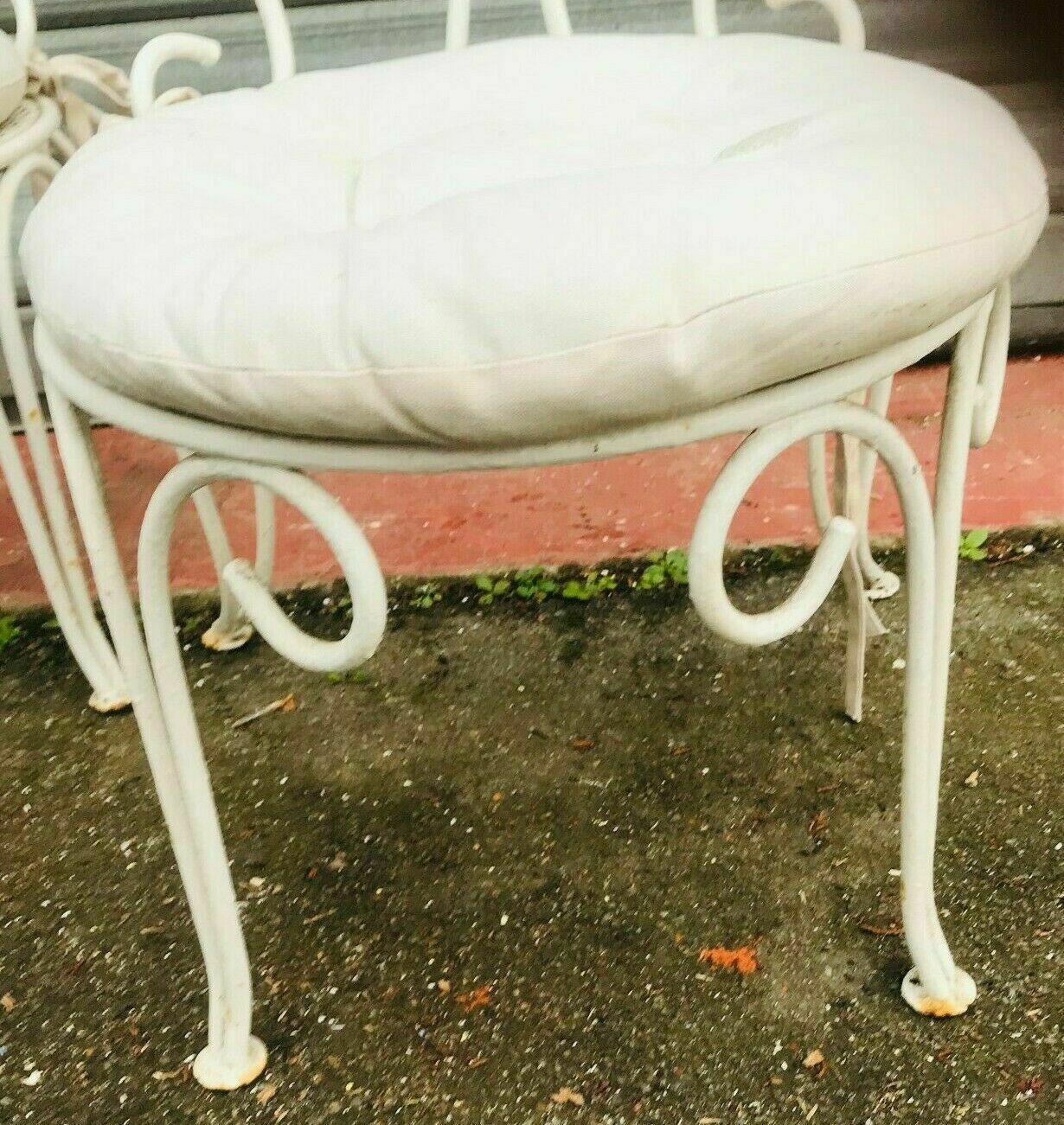 Pair of wrought iron garden chairs patinated 20th century Chairs