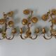 Series of 3 flower appliques "sunflowers" in 70s gold metal
