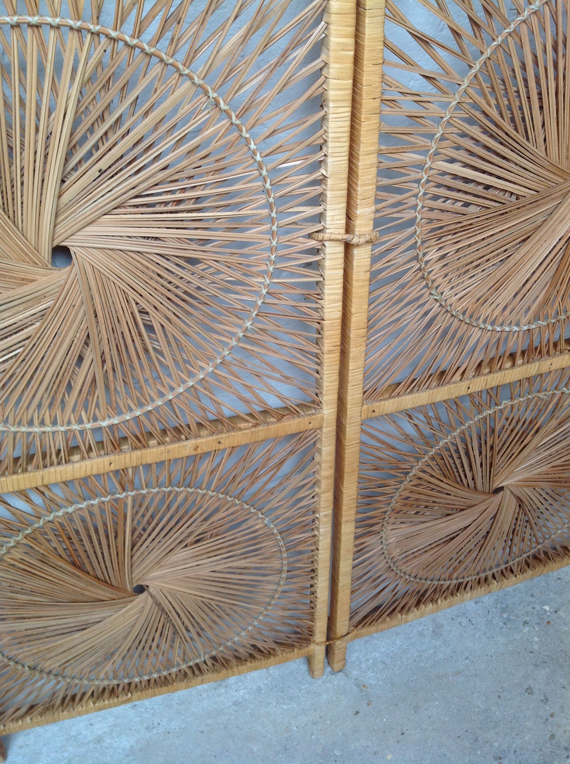 Vintage rattan screen