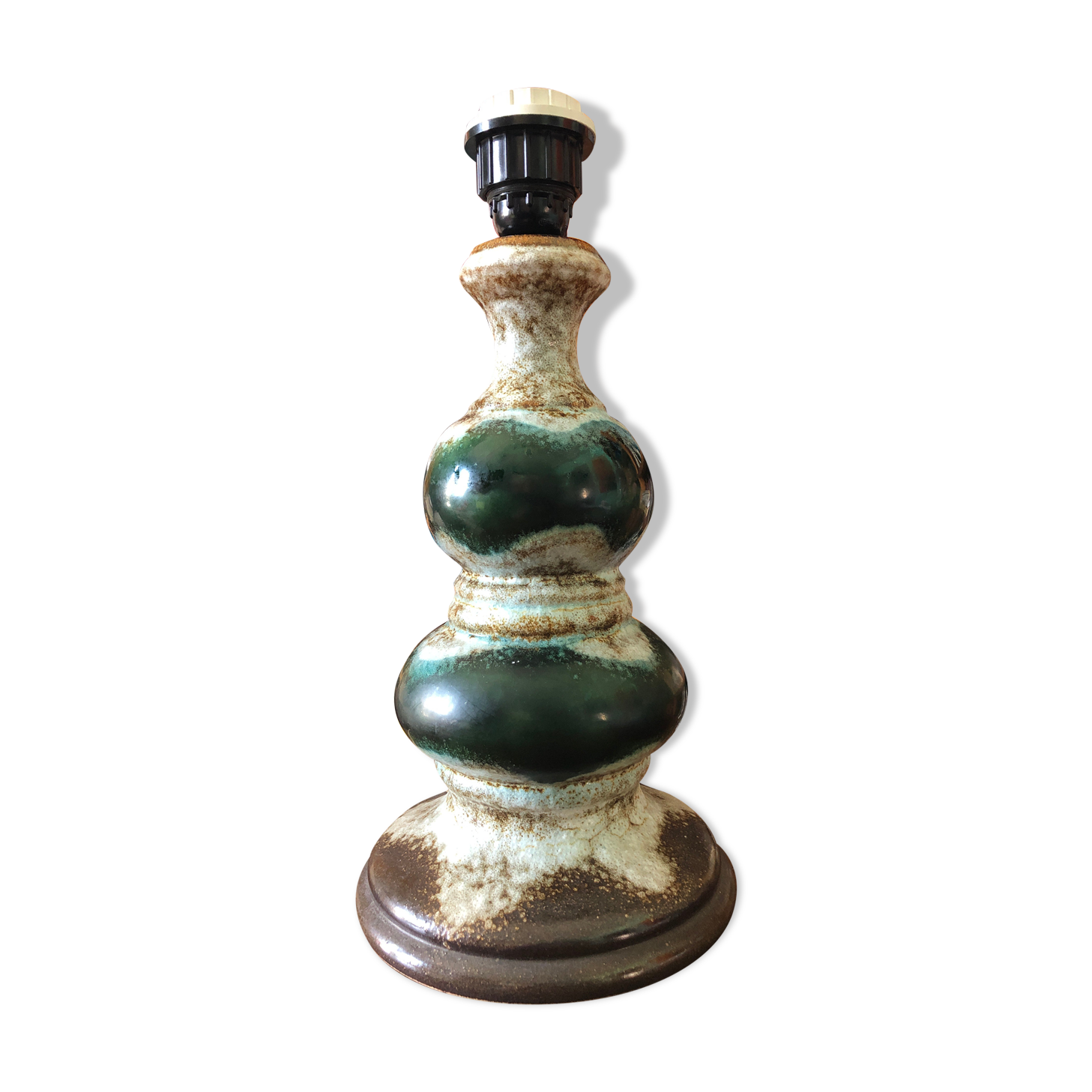 Green Lava ceramic lamp foot circa 1960