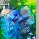 Abstract flowers, modern canvas signed by Myriam Guenaizia.
