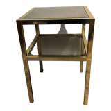 Small 2-Level Side Table in Brass and Glass, 1970s