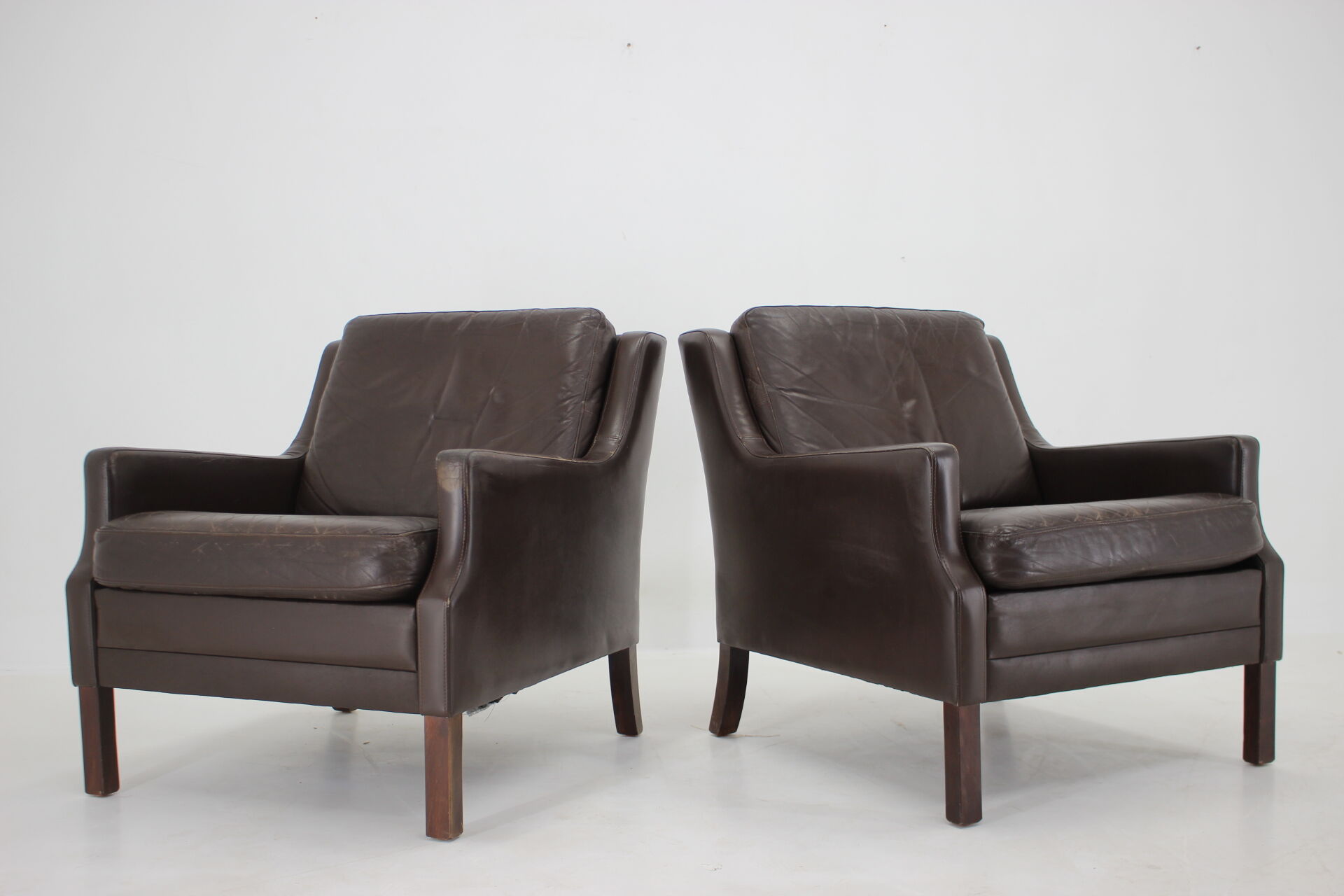 1970s pair of leather armchairs,denmark