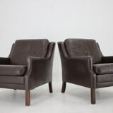 1970s pair of leather armchairs,denmark