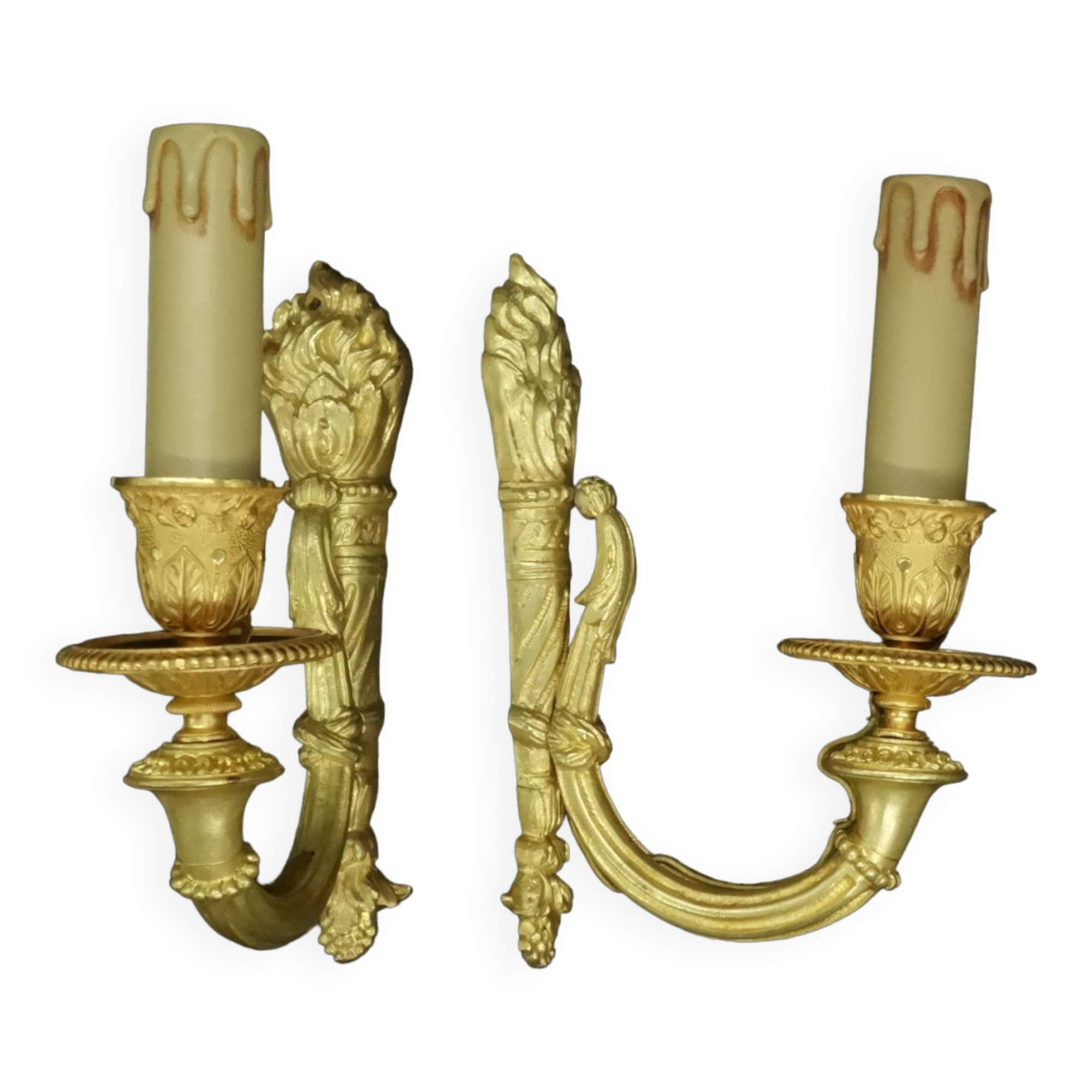 Pair of Louis XVI style sconces of the nineteenth