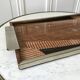 Mirrored tray in chrome, glass, wood and marquetry 60s-70s