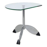 Postmodern side table in metal & glass, 1980s