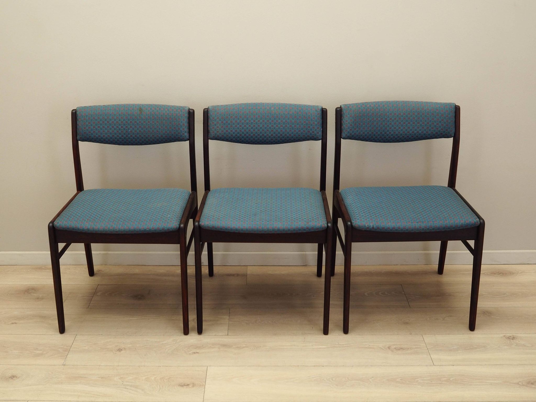Set of three rosewood chairs, Danish design, 1970s, production: Denmark