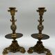 Pair of gilt bronze candlesticks by Cailleux - Barbedienne