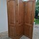Wooden screen with 3 panels - 2 panels with stripes and perfect hinges.