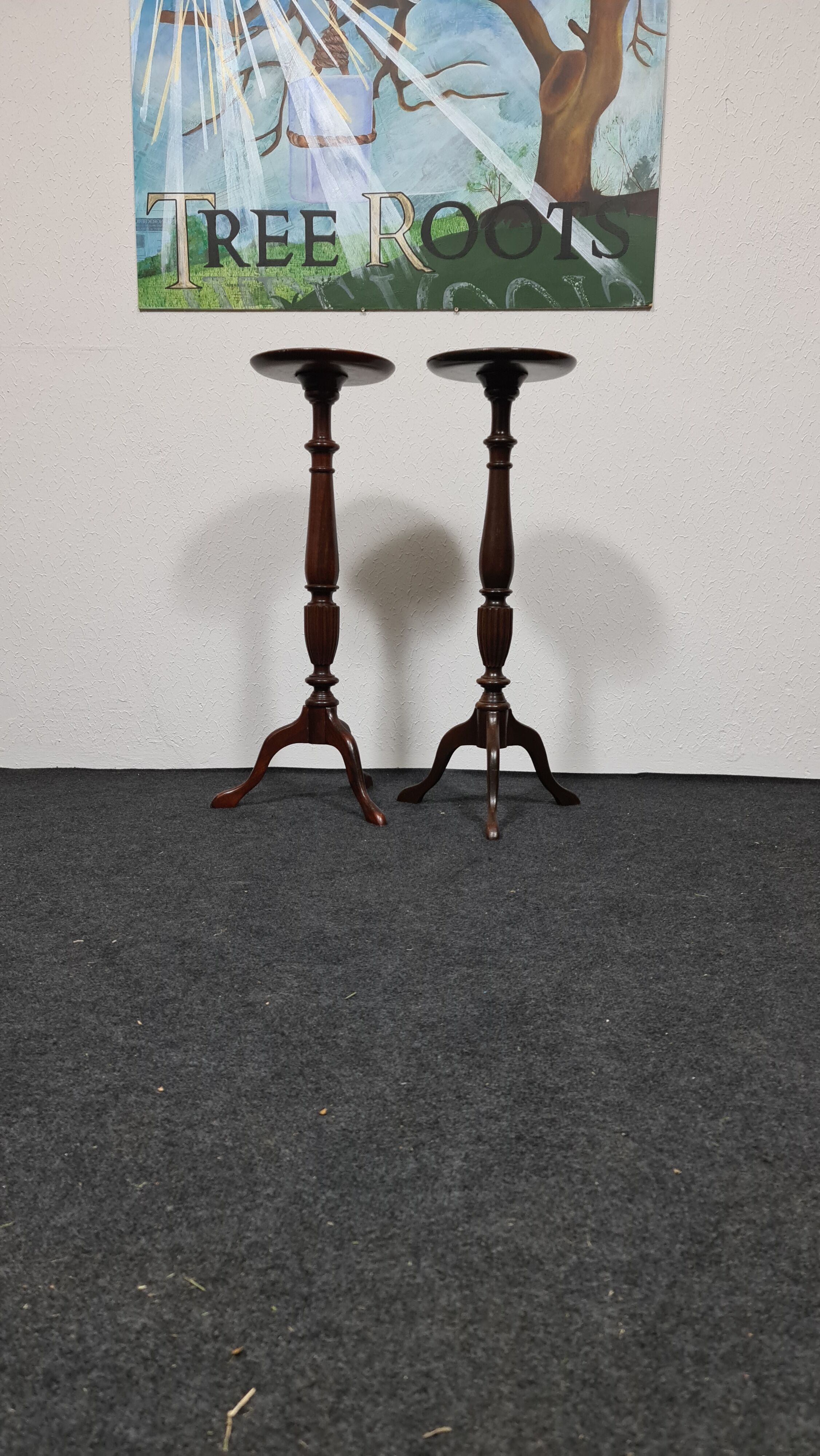 A pair of vintage flower pot stands