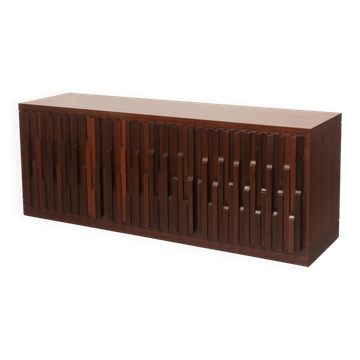 Luciano Frigerio Brutalist Padouk Gaetano Sideboard for Frigerio di Desio