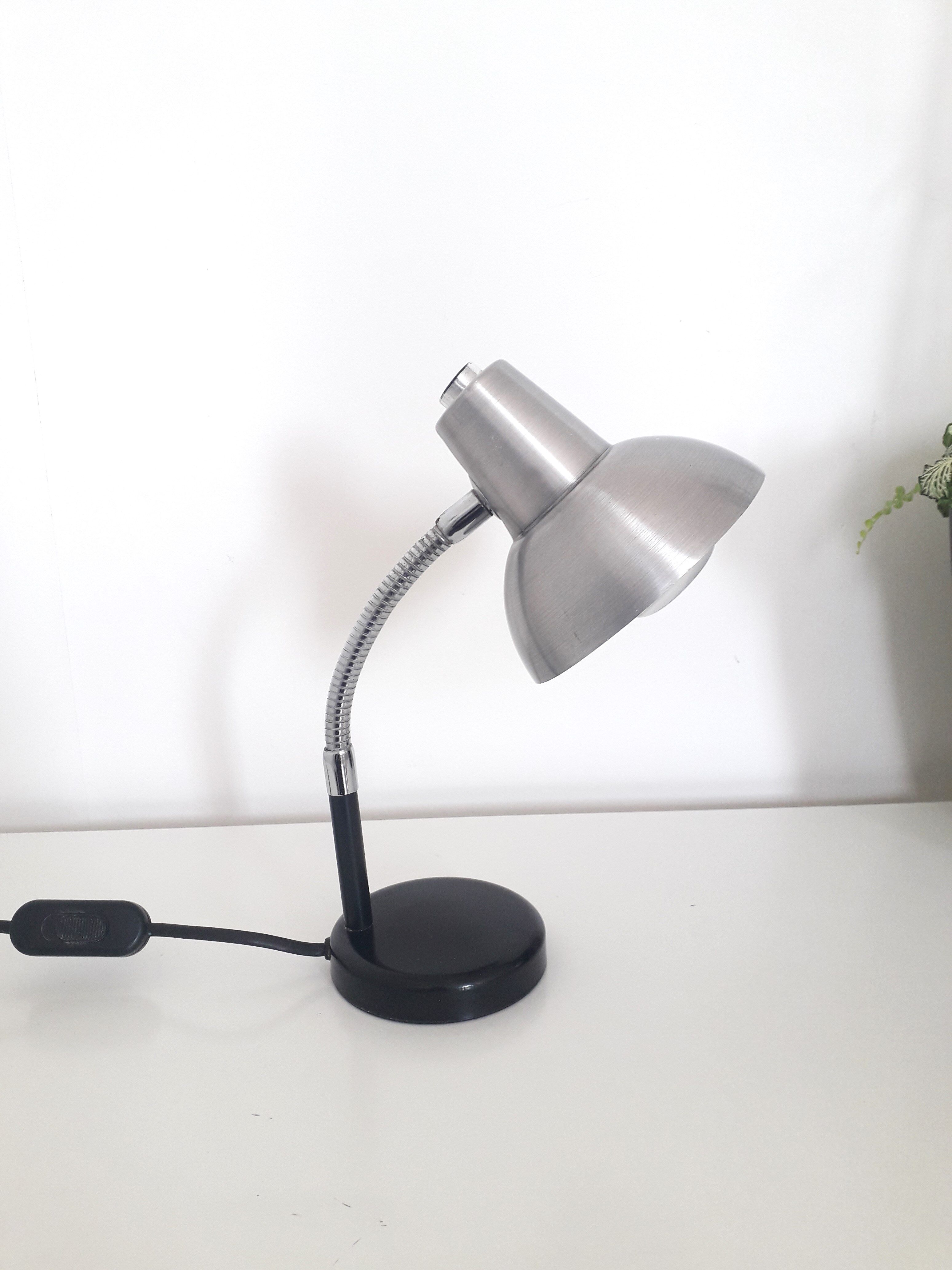 Desk lamp - black and brushed aluminum - 1970
