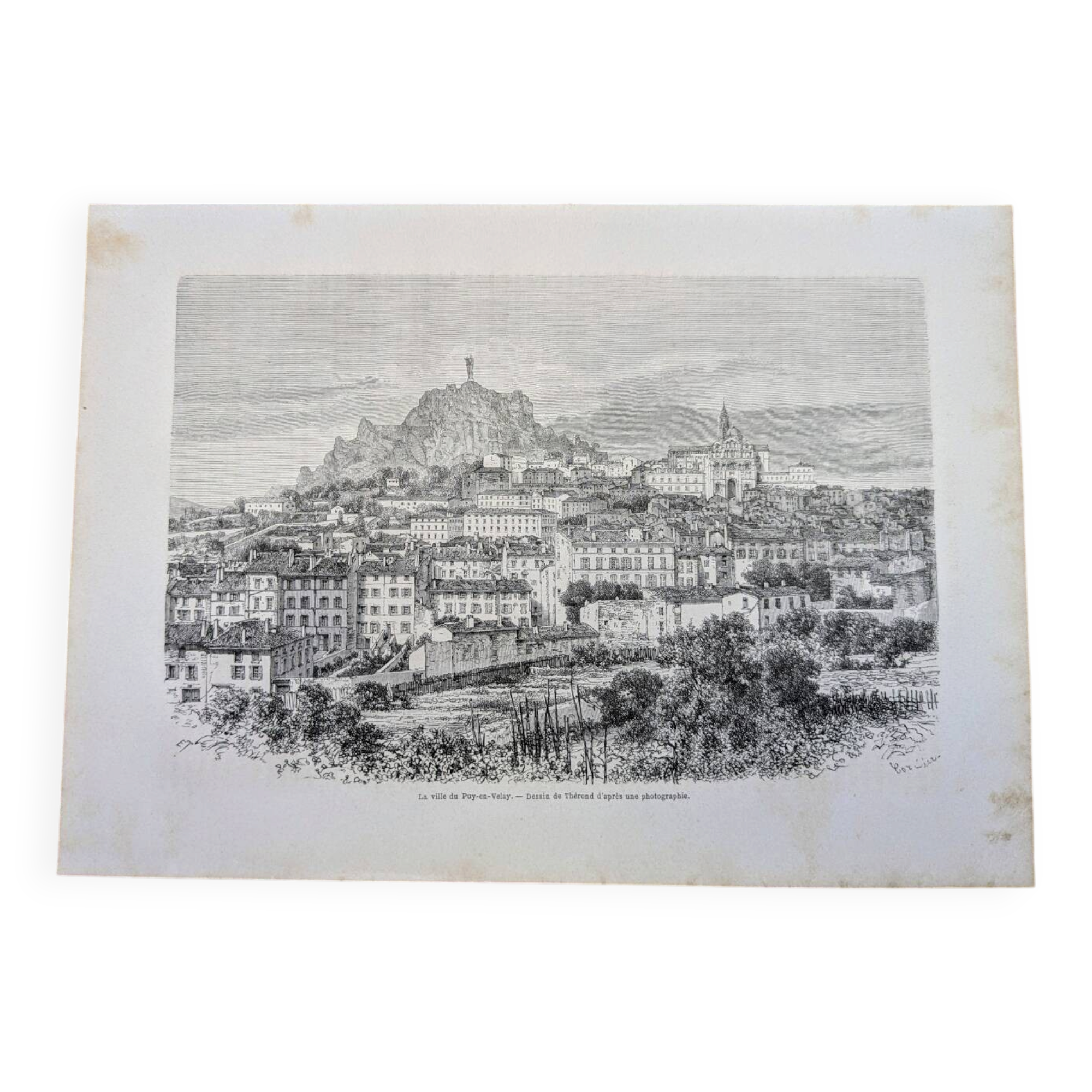 Le Puy-en-Velay, Haute-Loire. Printed illustration from 1866.
