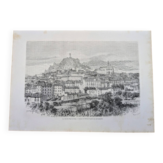 Le Puy-en-Velay, Haute-Loire. Printed illustration from 1866.