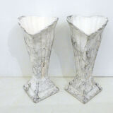 Pair of marble fan vases