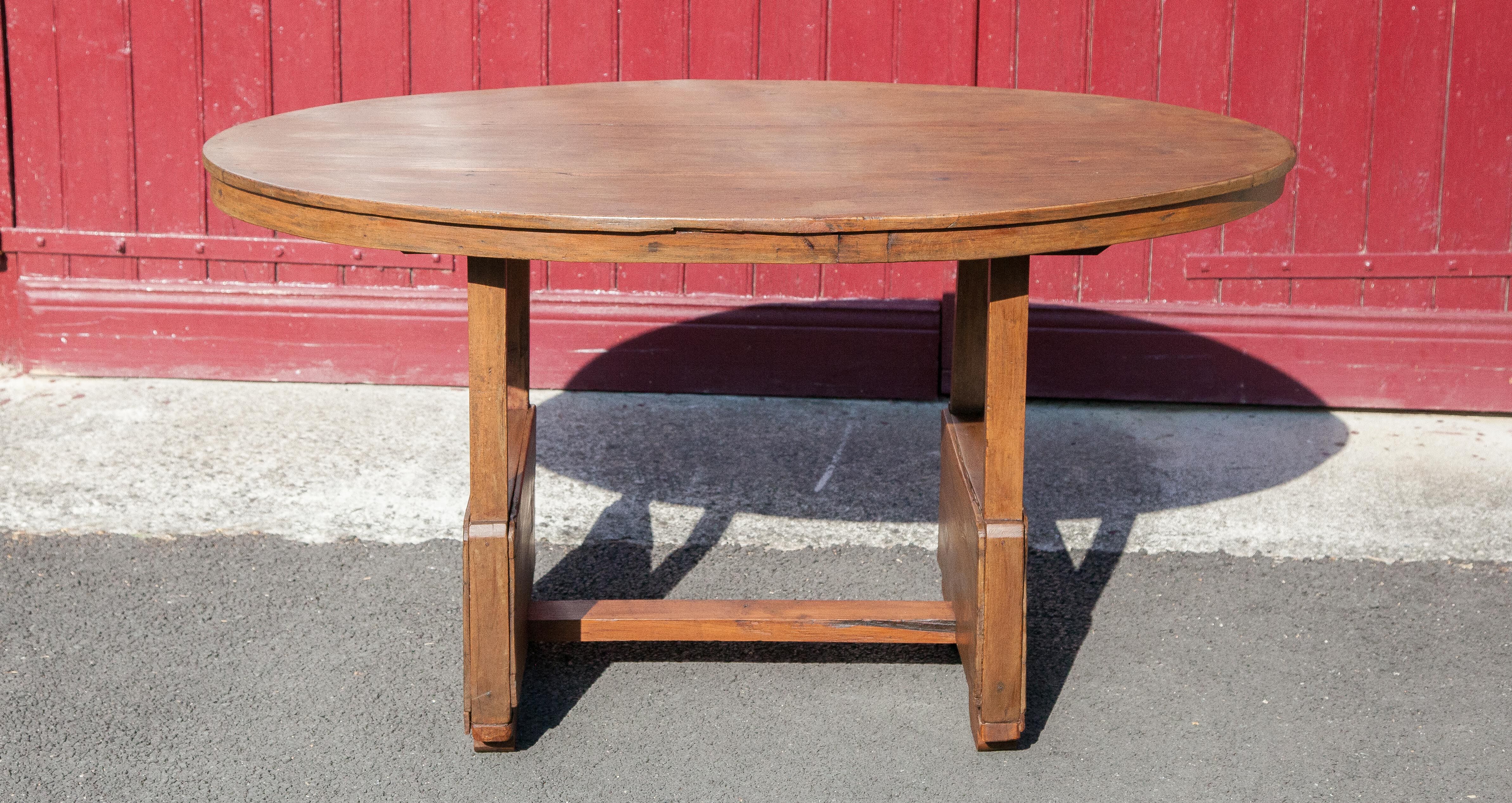 Antique wood table, dining table, oval table, living room, kitchen, countryside