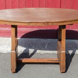 Antique wood table, dining table, oval table, living room, kitchen, countryside