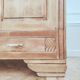 Art Deco carved wood wardrobe with 2 doors and 1 mirror, renovated