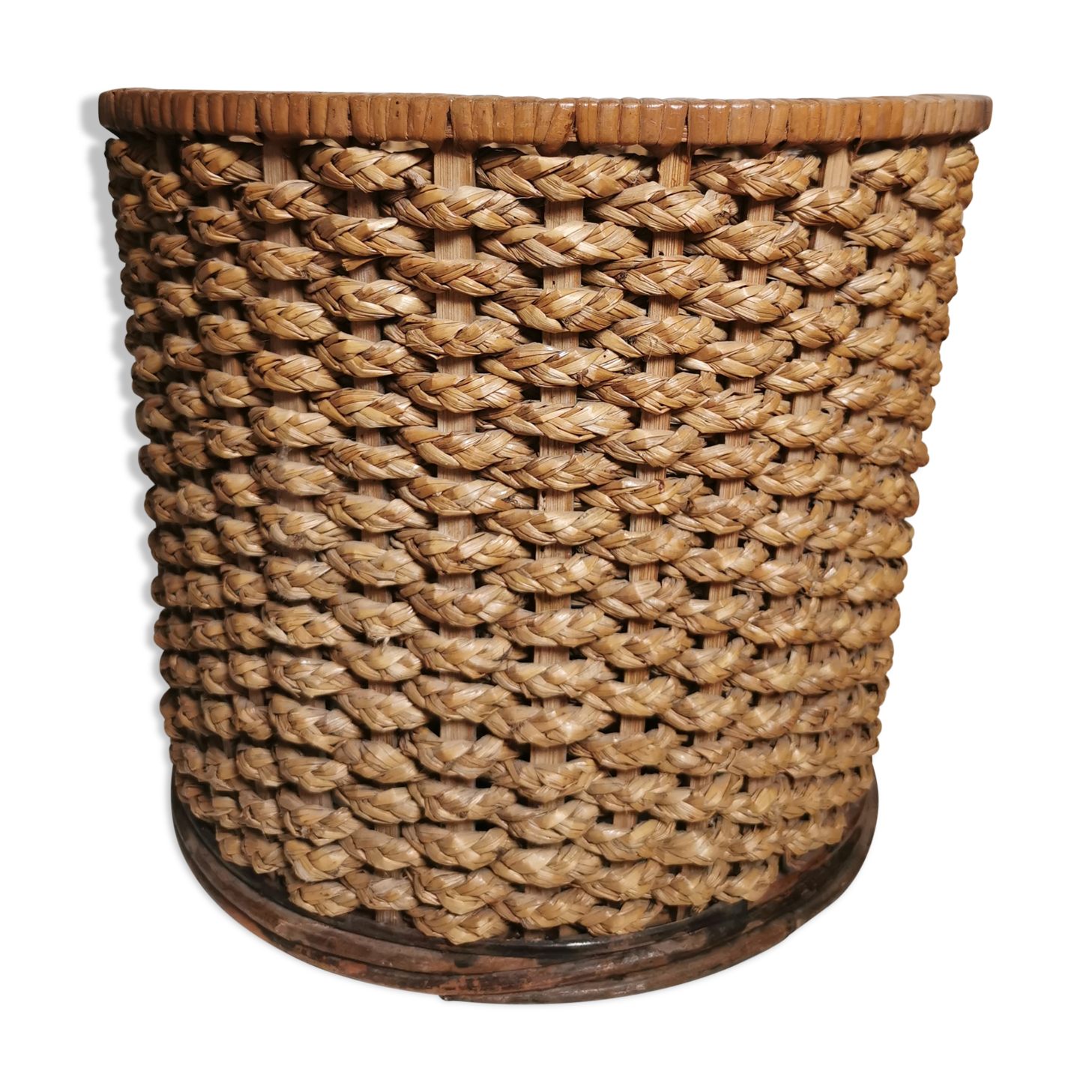 Vintage woven fiber basket