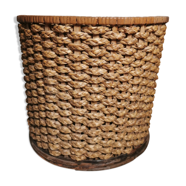 Corbeille vintage fibre tressée