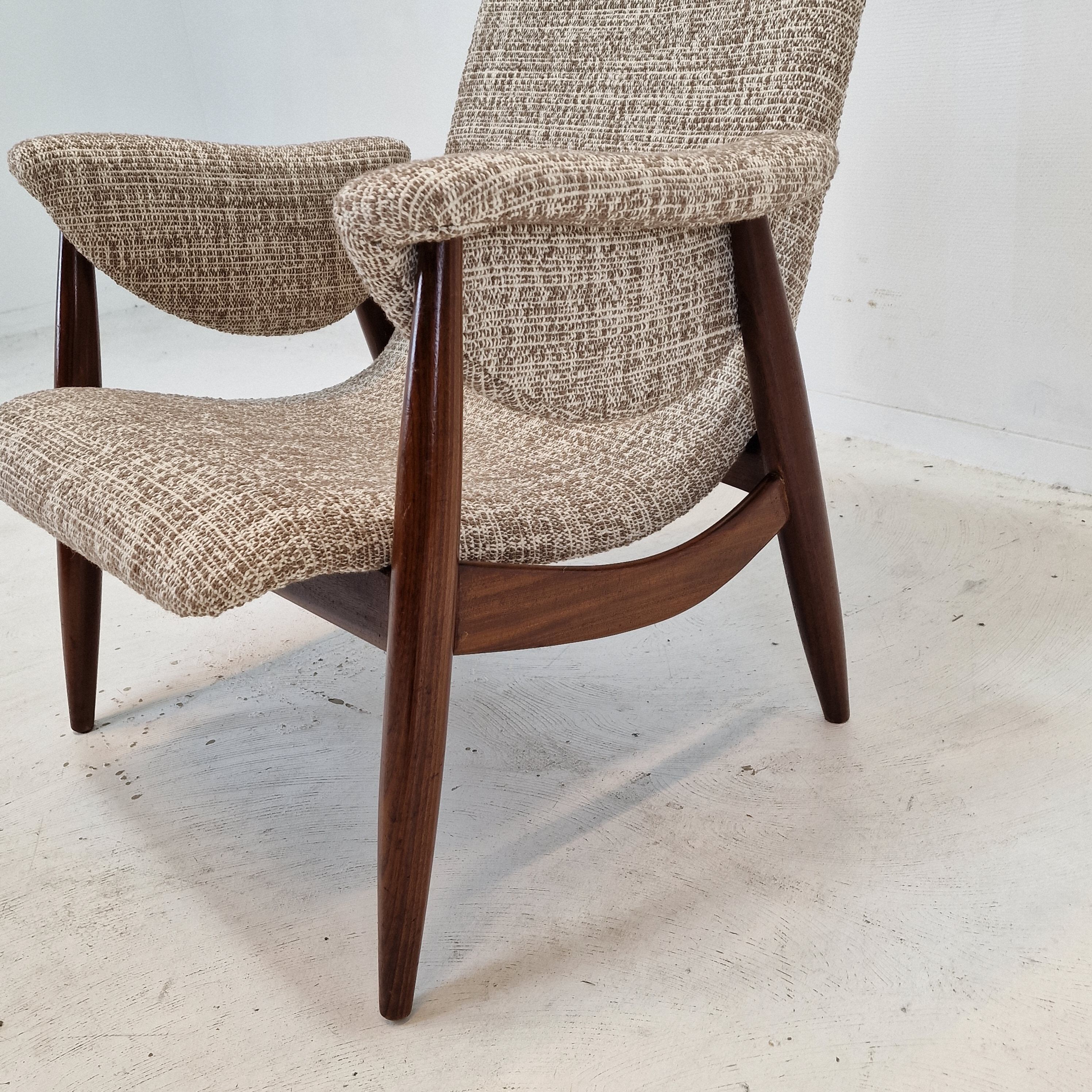 Midcentury Teak Wébé Armchair by Louis Van Teeffelen, 1960's