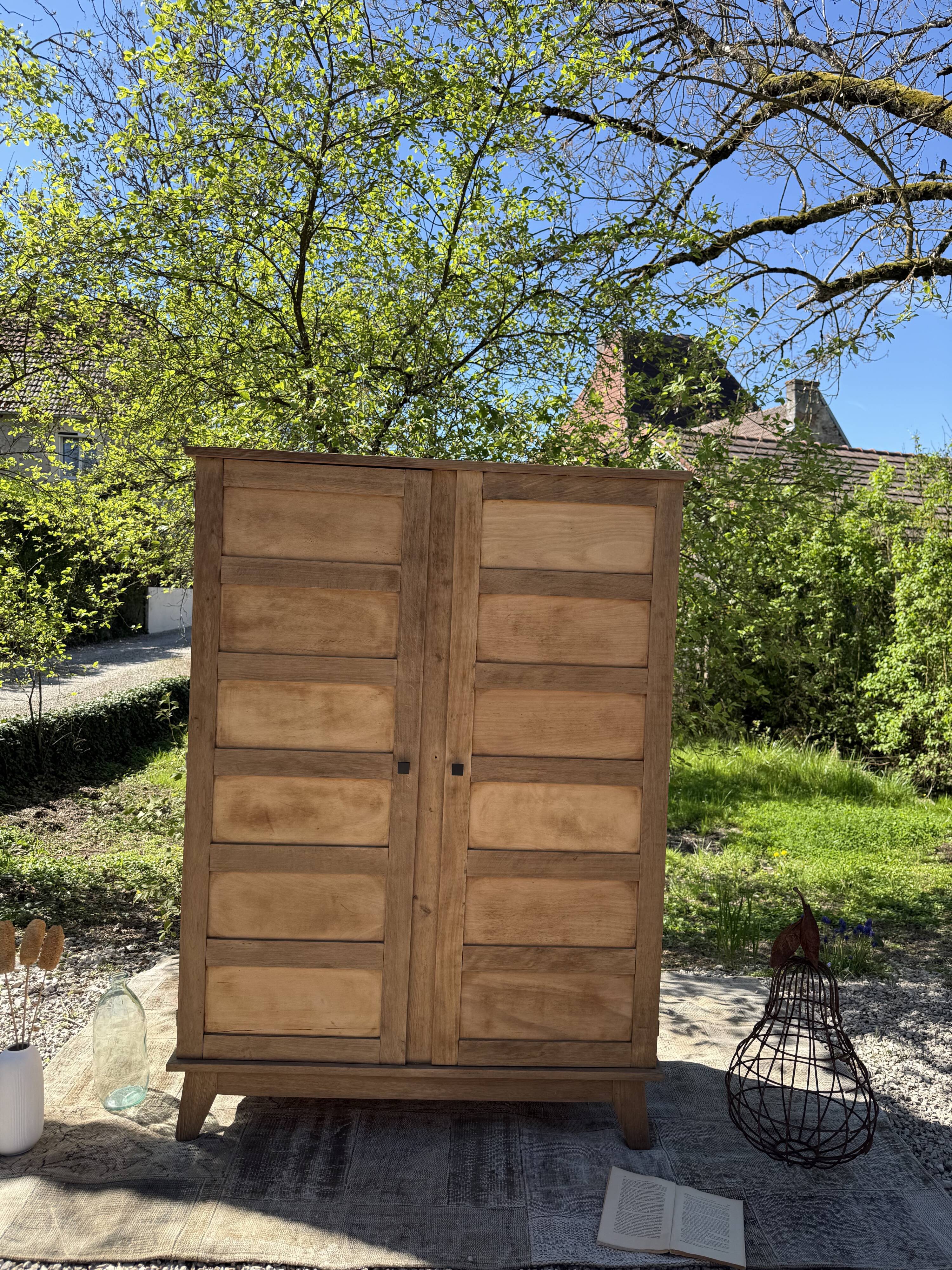Renovated antique wooden wardrobe