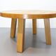 Brutalist eettafel massief eiken rond model