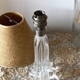 Lampe pied en cristal avec abat-jour