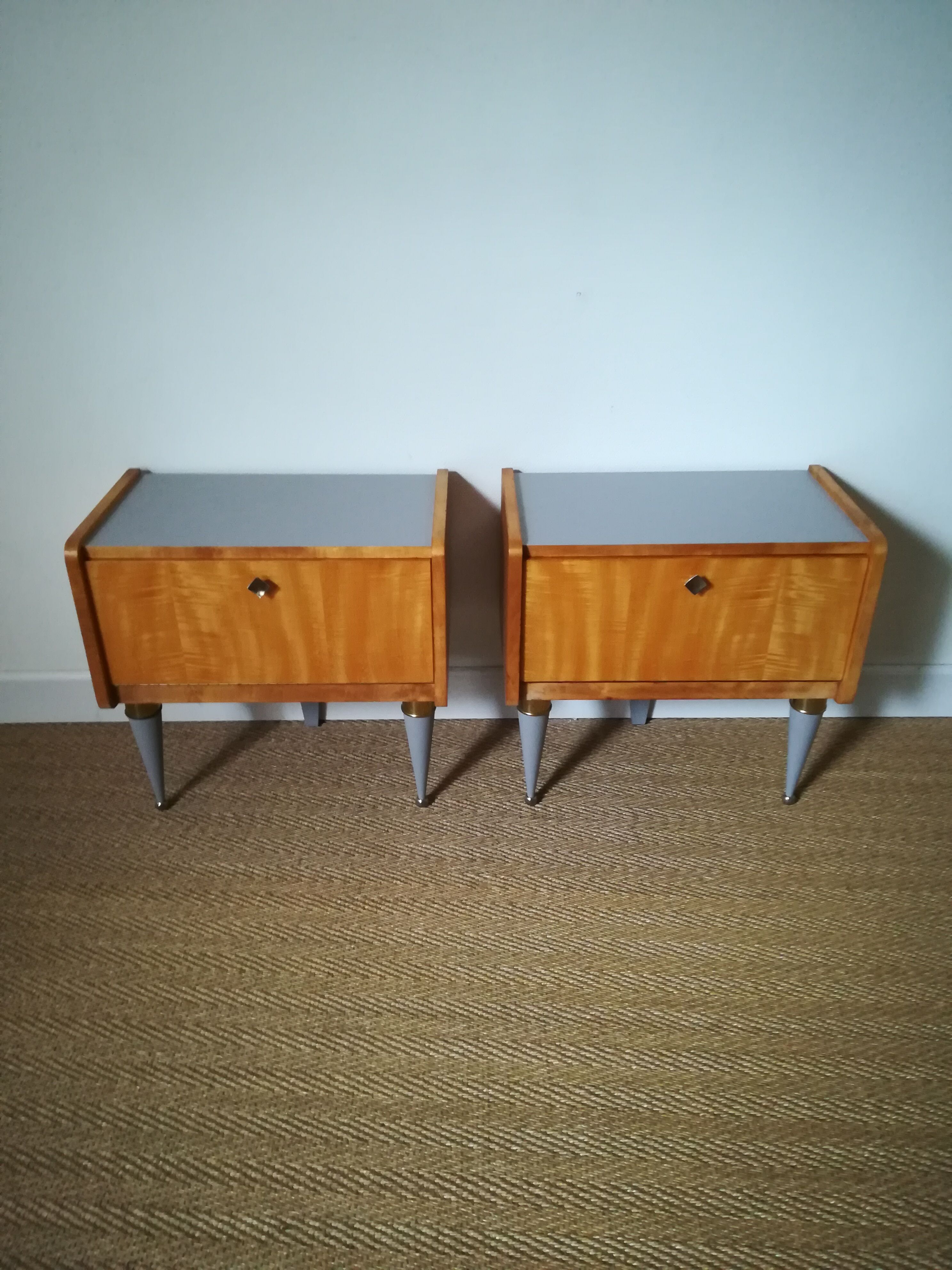A pair of bedsides