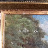 Huile sur Toile « Le pont de Blamont sur l'Ourcq » de Laby . XX.