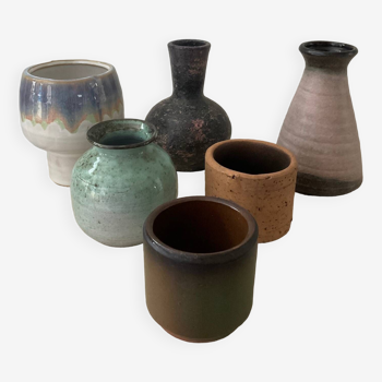 Series of 6 vintage miniature vases