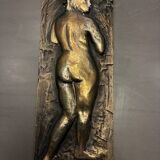 Bronze bas-relief wall panel, signed 20th century