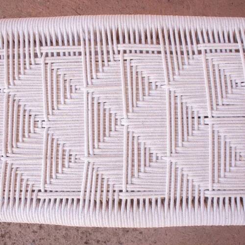 Braided white cream bench