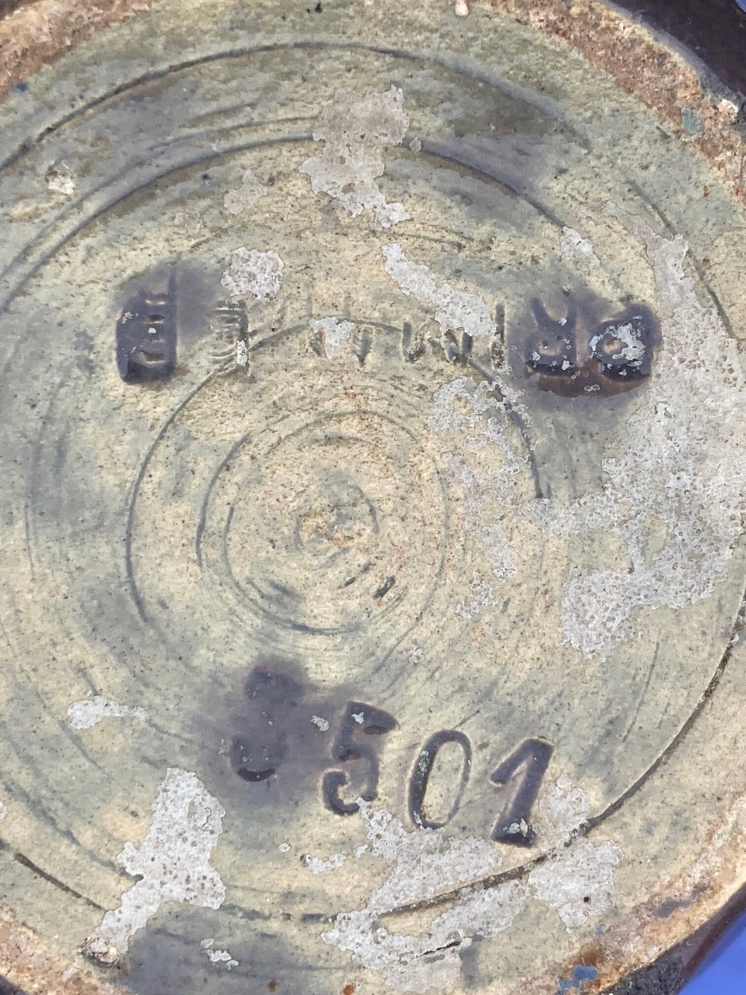 Vase coloquinte art deco in stoneware signed primavera n° 3501