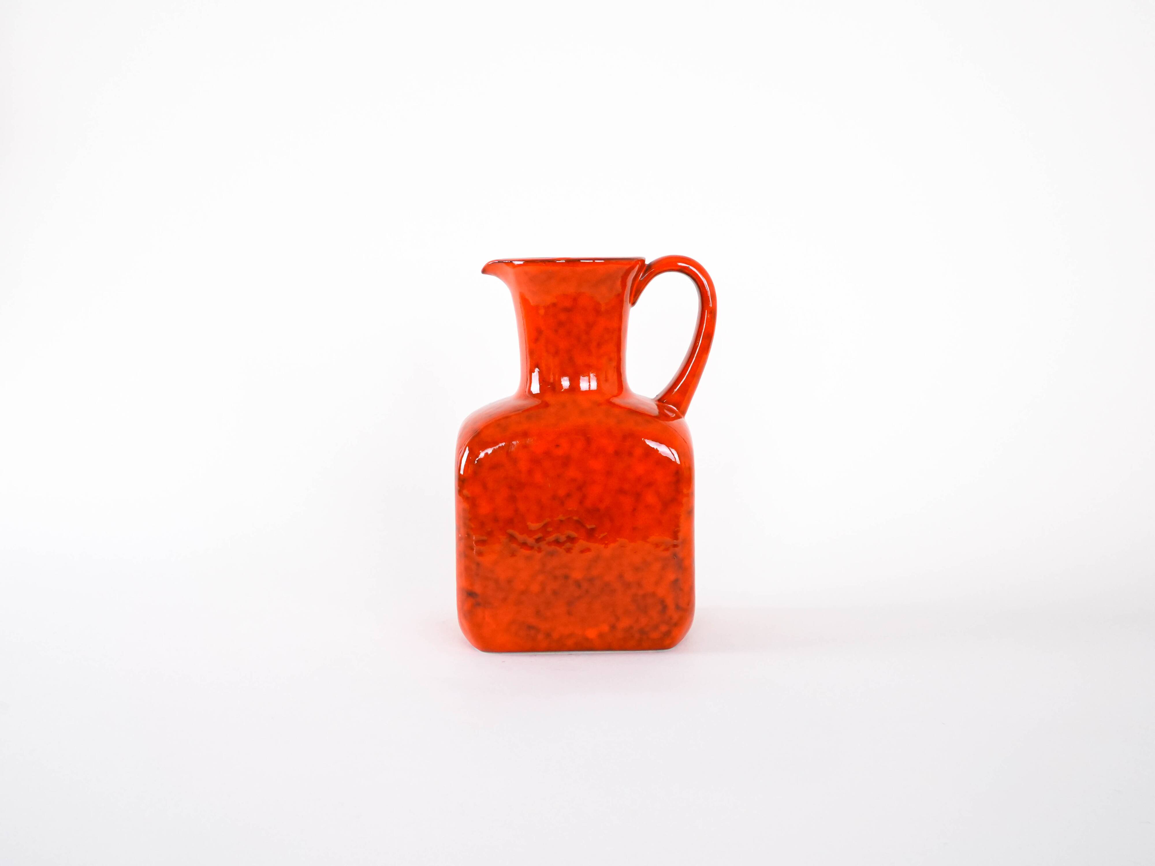 Red ceramic vase, Italian design, 1960s, made in Italy