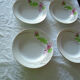 6 assiettes fleurs roses creuses anciennes Saint Amand faience
