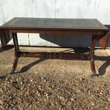 Coffee table on leather
